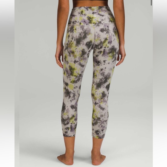 New Lululemon Align High Rise Tie Dye Mauve Grey Crop 21” - Picture 2 of 5